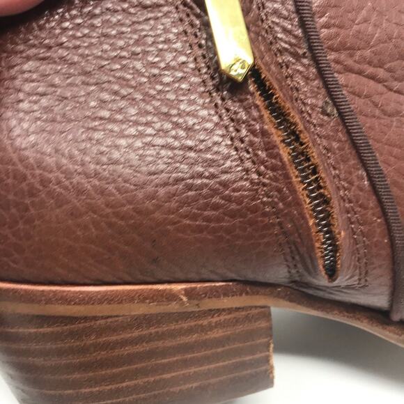 Sam Edelman Petty‎ saddle brown leather ankle boots size 9 side zip - Picture 8 of 8